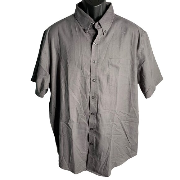 Croft & Barrow Other - Croft Barrow Button Down Short Sleeve Shirt XL Grey Easy Care Pocket Collared